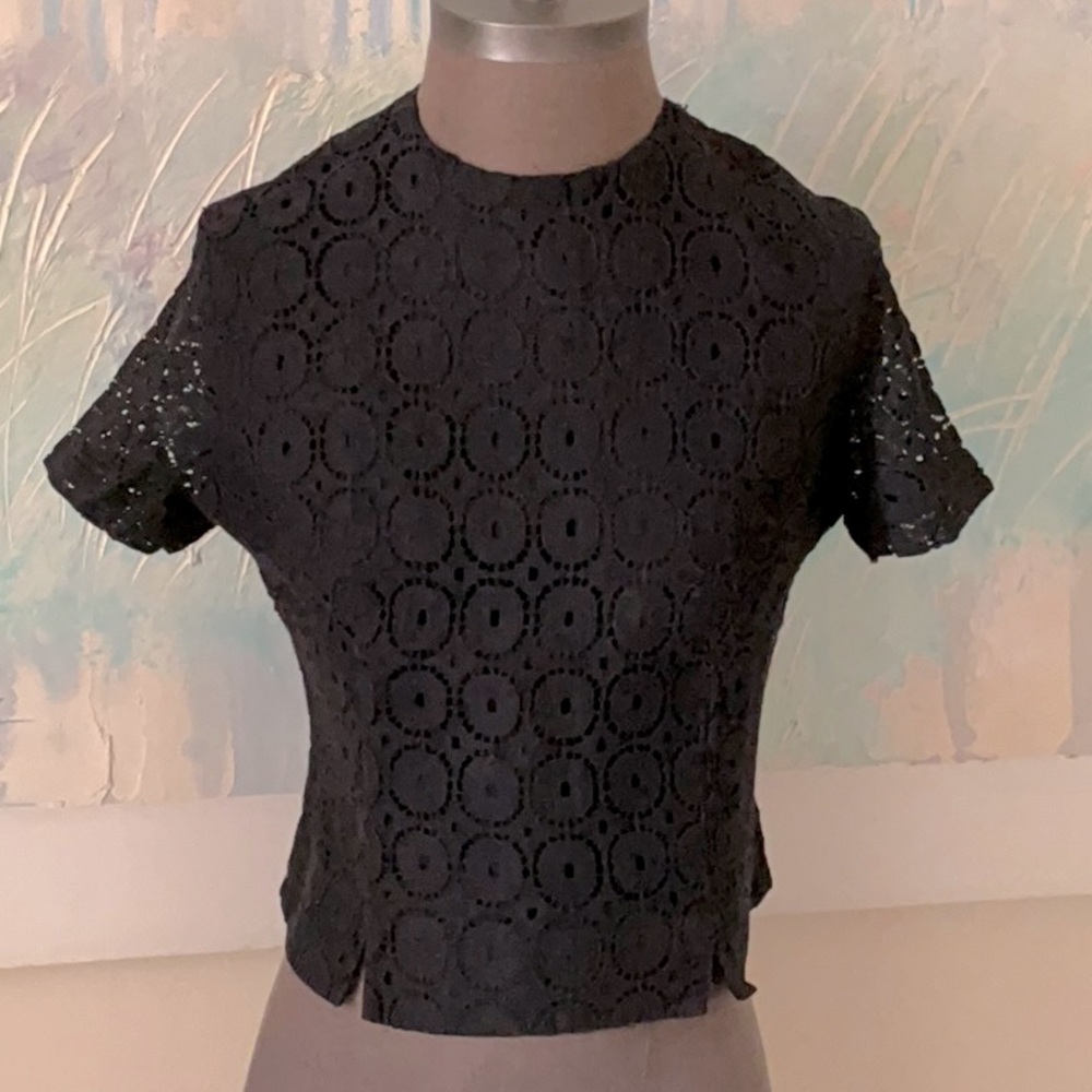 Elegant VTG Black Lace Women's Top